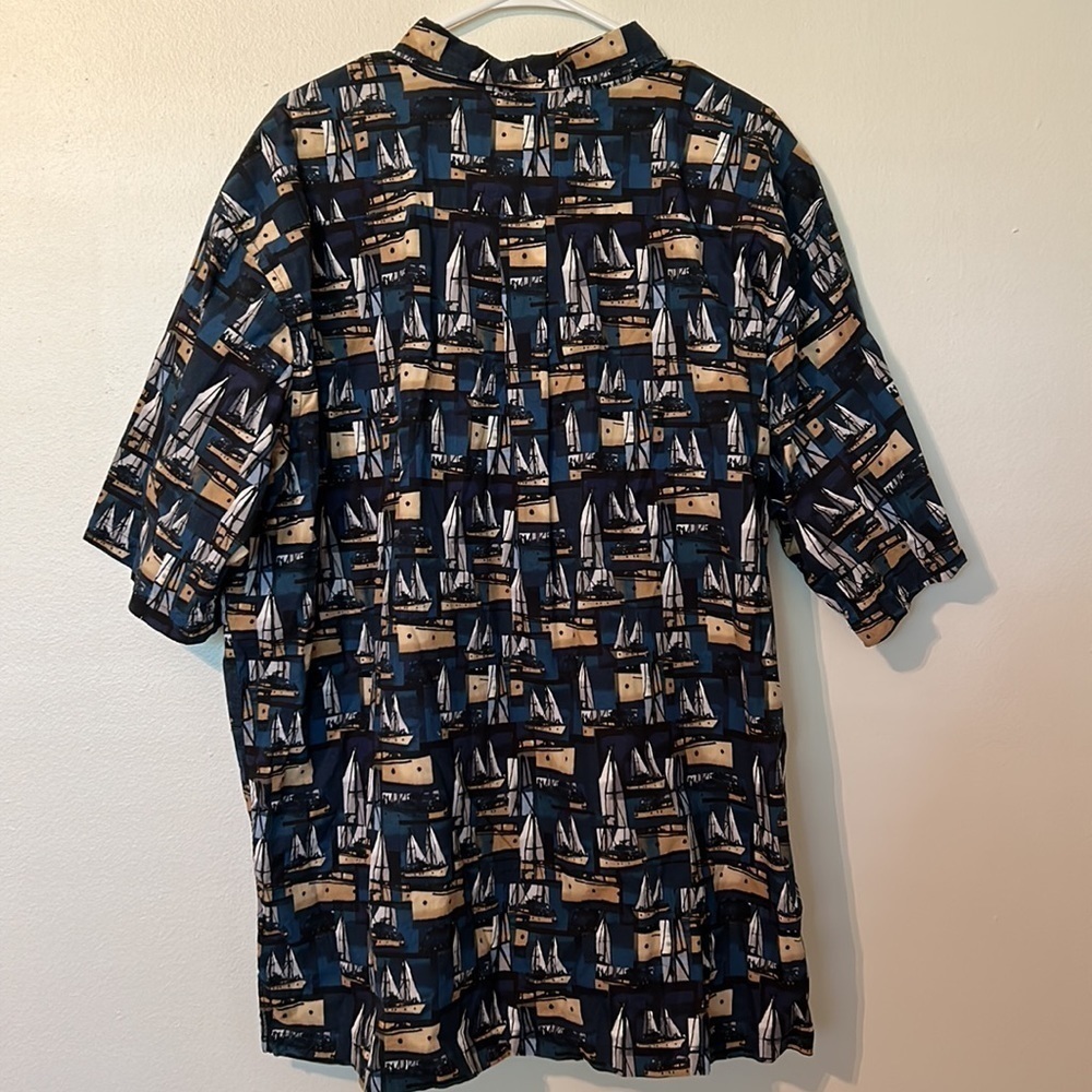 Aftco Bluewater Shirt Men's 2X Button Up Short Sleeve Boat‎ All Over Print - Picture 7 of 11